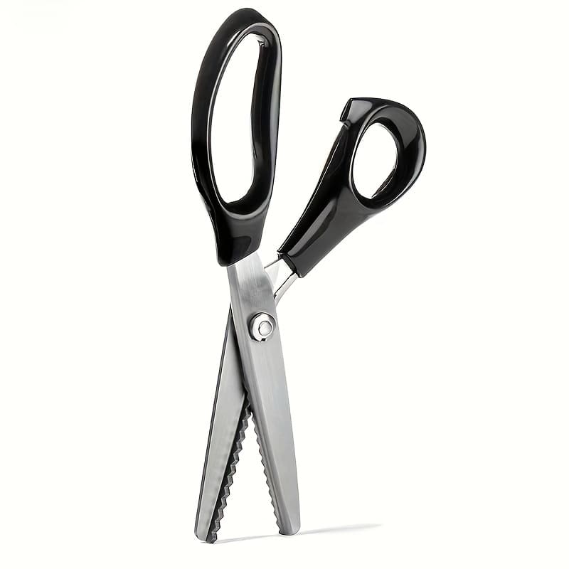 TEMU Stainless Steel Serrated Scissors | Perfect For Crafts, Lace, Tailoring, Sewing | Durable And Sharp, With