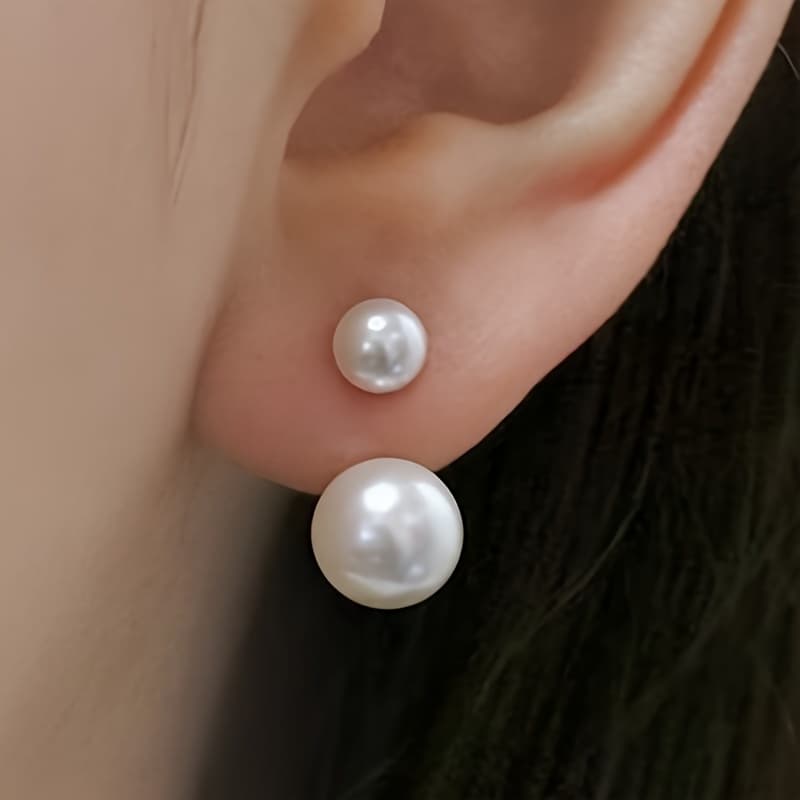 TEMU Pearl Stud Earrings Suitable For Women' Casual Fashion Additions Exquisite Gifts