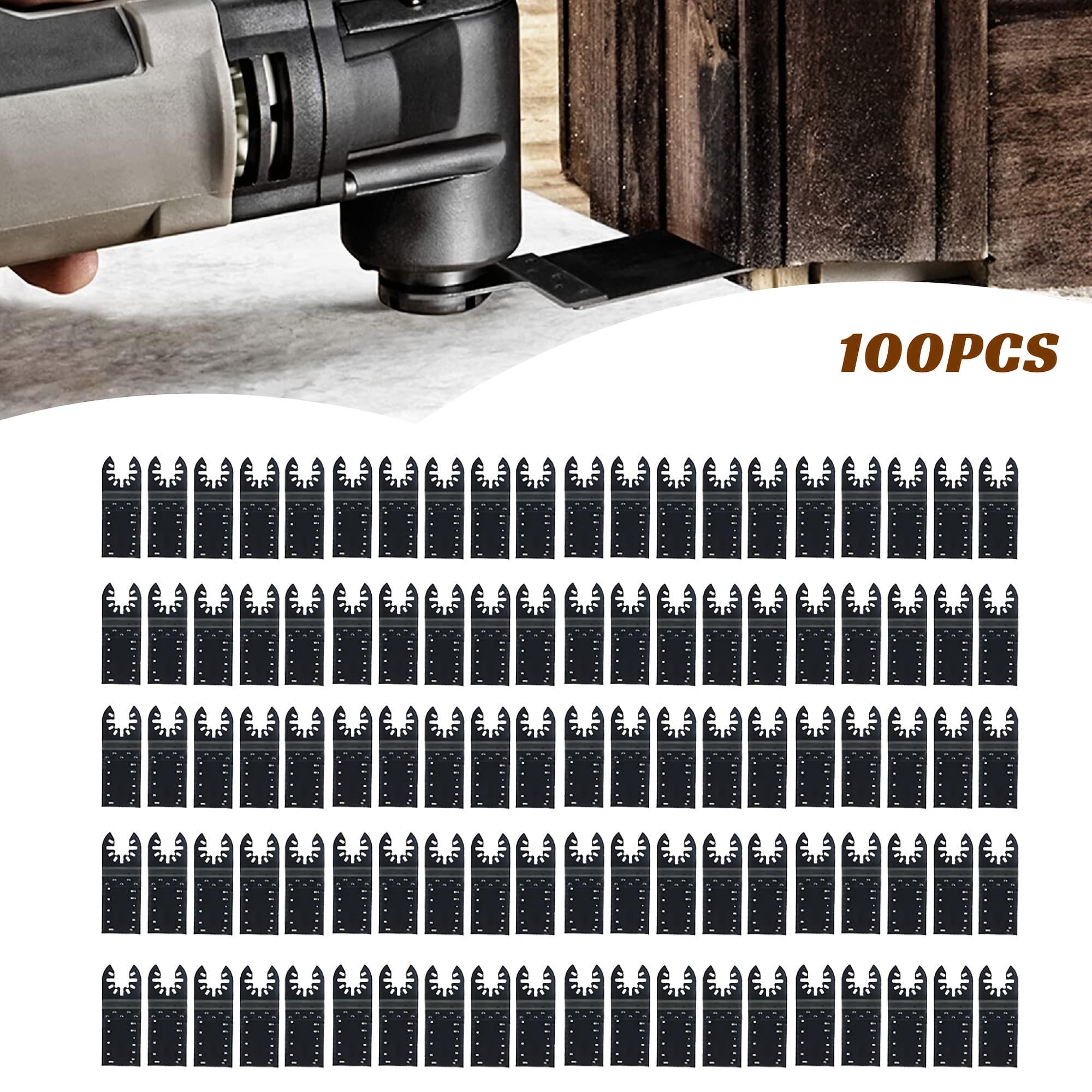 TEMU Set Of 100 Oscillating Saw , Versatile Titanium Multitool Suitable For Wood, Plastic, And Metal, Ranging From 30 To 90mm