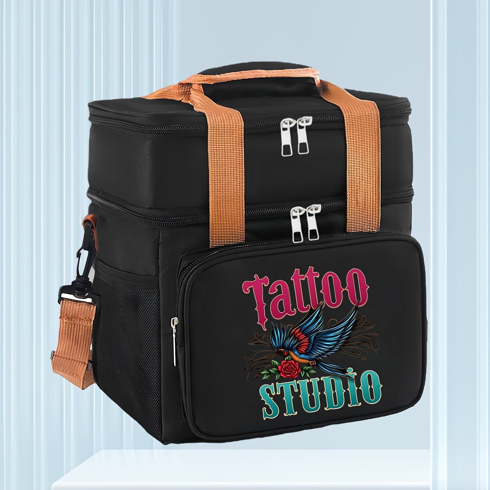 TEMU 1pc Rose And Bird Large Capacity Lunch Tote Bag , Portable For , Picnics, Picnic Essentials - Non-food Contact