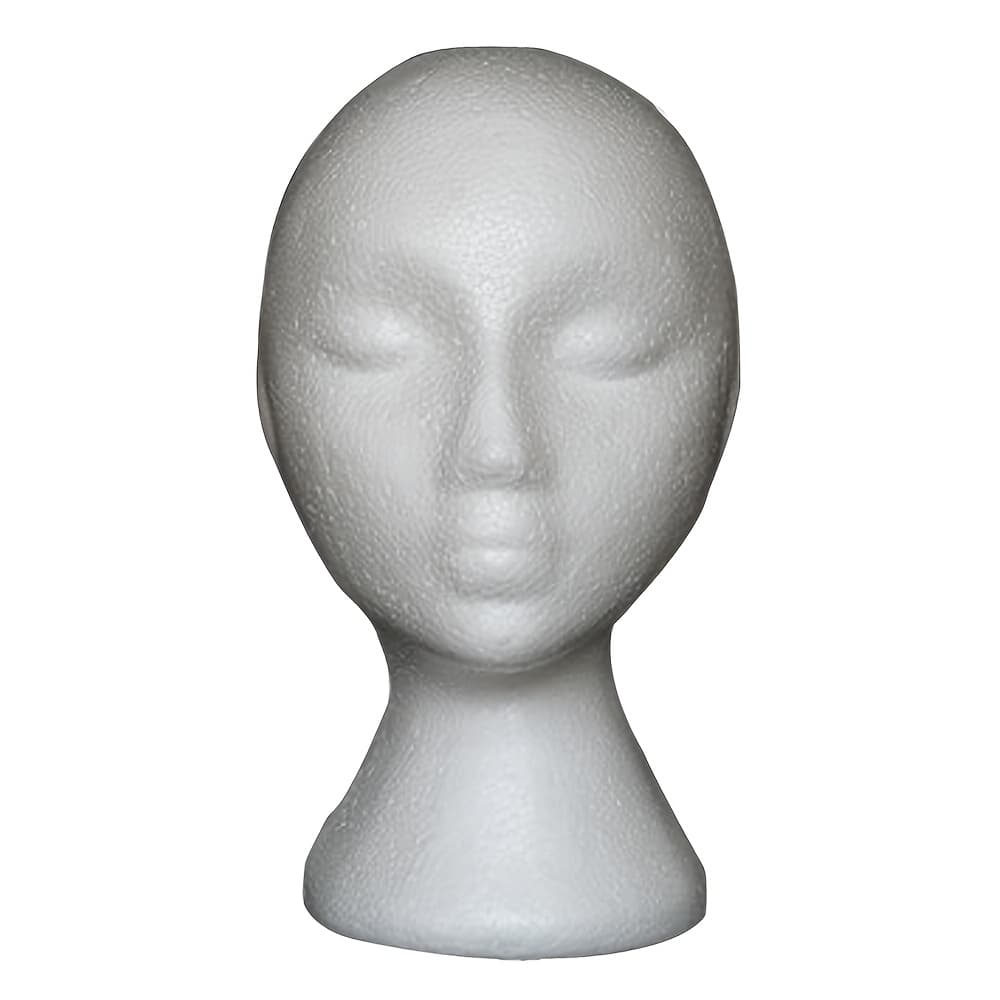 TEMU Doll Polystyrene Styrofoam Foam Model Stand Wig Hair Hat Headset White Mannequin Head Display Stand Rack Holder