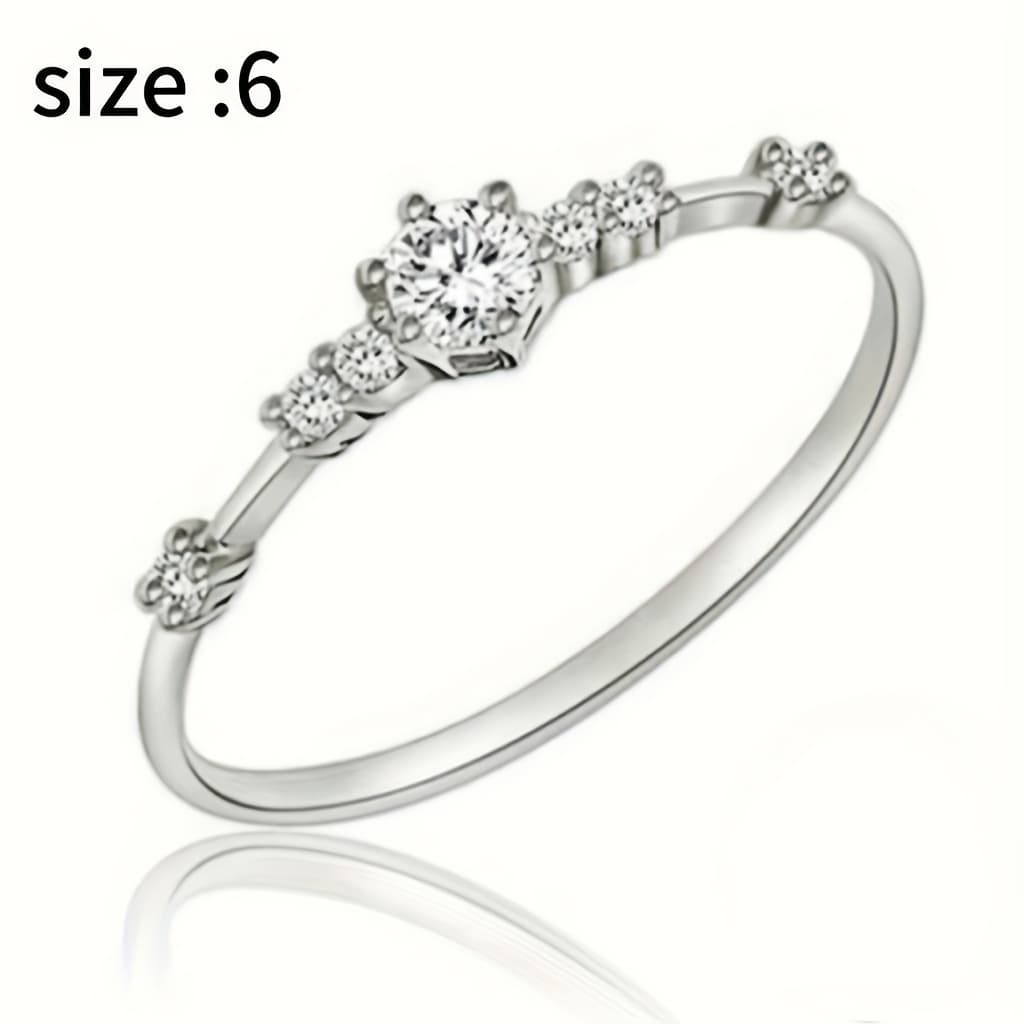 TEMU S925 Pure Silvery New Exquisite Synthetic Zirconia Ring For Women's Birthday, Valentine's Day Jewelry Gift, Christmas Gift, Essential For Women