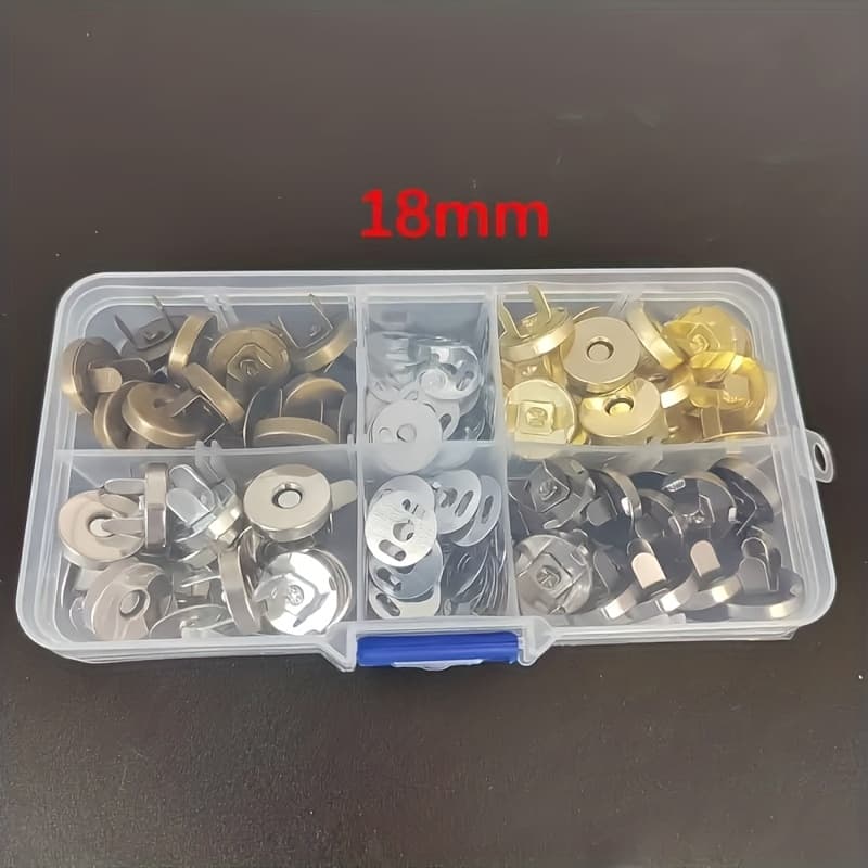 TEMU Golden/colorful Magnetic Button Set, Suitable For Seamless Wallets And Bags, , 14mm/18mm Size, Perfect For Christmas And Carnival Gifts, Seamless Wallet Making, Magnetic Button Set