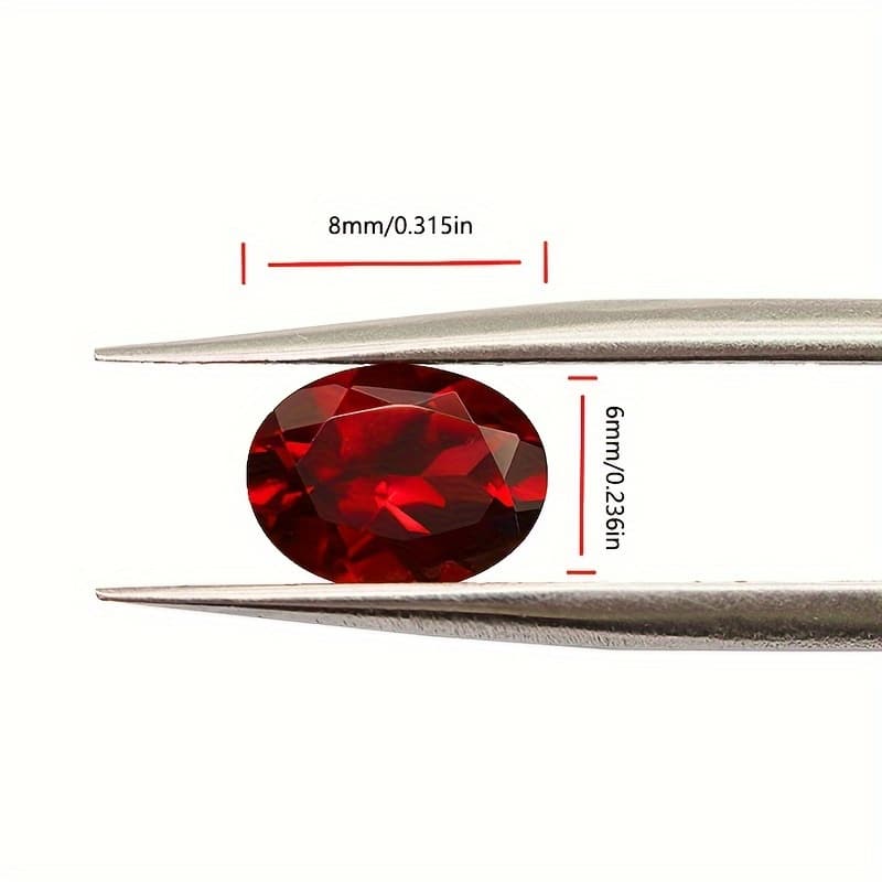 TEMU Natural Garnet 1.4ct/pc, Red, Oval Ring Face, 1 Pack Of , Suitable For Packaging Your Wife, Your Lover