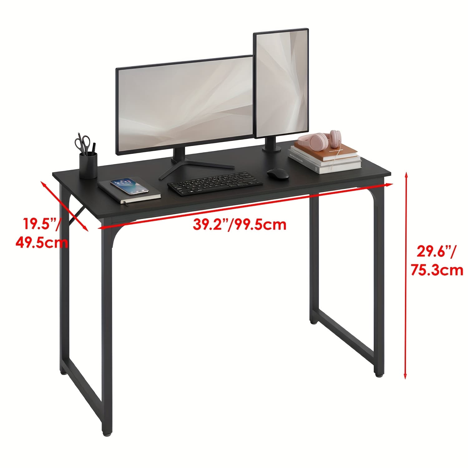 TEMU Computer Desk 32/39/47 Inches Writing Desk Home Office Study Workstation Modern Pc Laptop Sturdy Easy Gaming Desk With Metal Frame