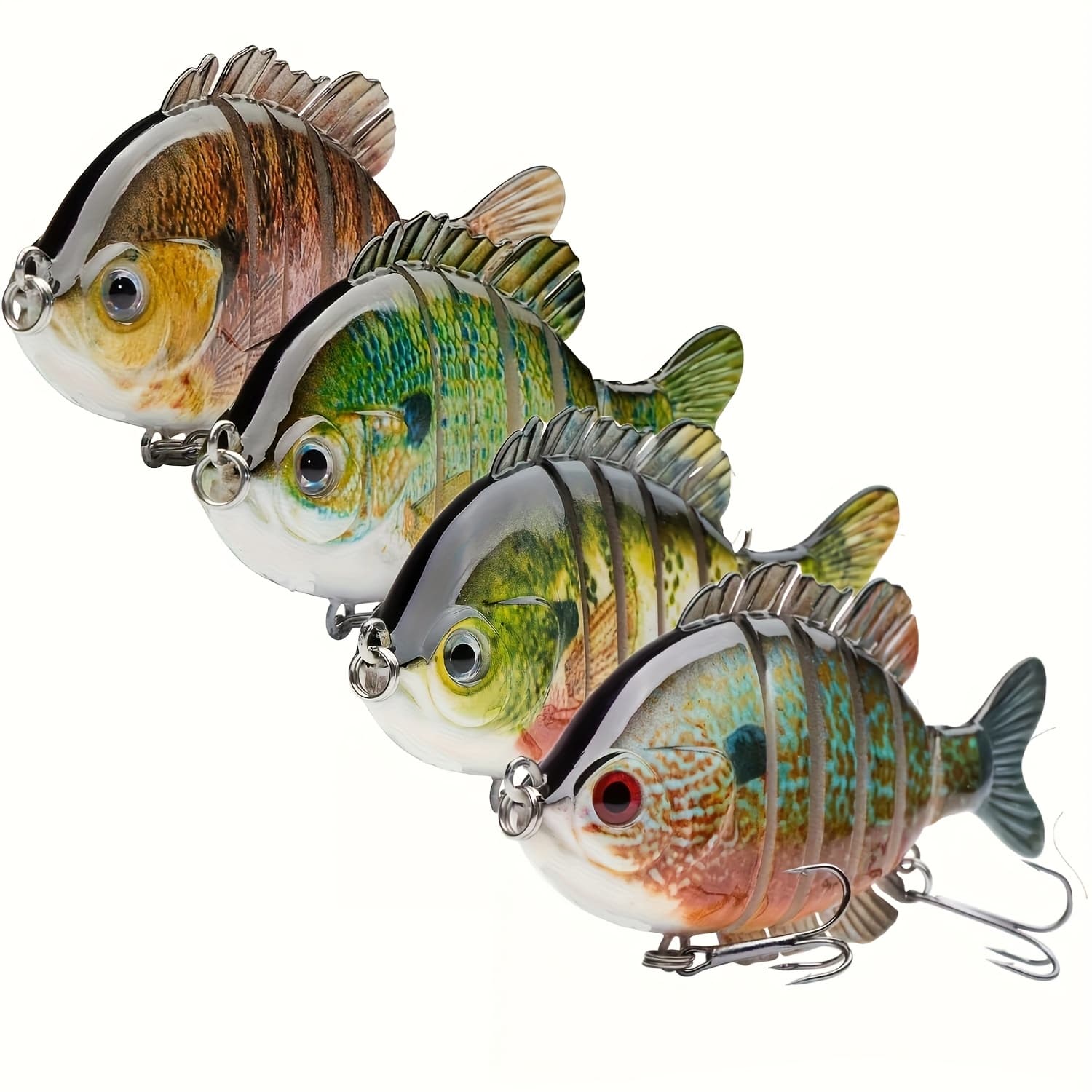 TEMU 3.5" Multi-joint Swimbait Hard Topwater Fishing Lure - Lifelike Action W/ Sharp Treble Hooks - Fresh/saltwater - 4pcs