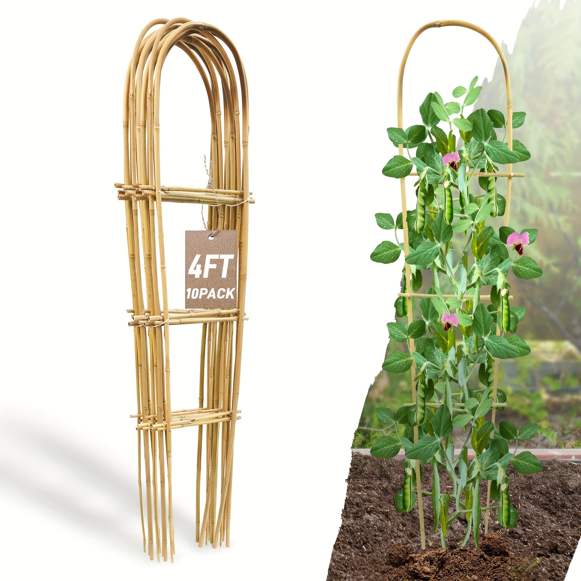 TEMU 10pcs Trellis For Climbing Plants, 4ft Garden Ladder Trellis For Potted Plants Indoor, Ladder Small Plant Support Trellis For Houseplants Ivy Vine Monstera