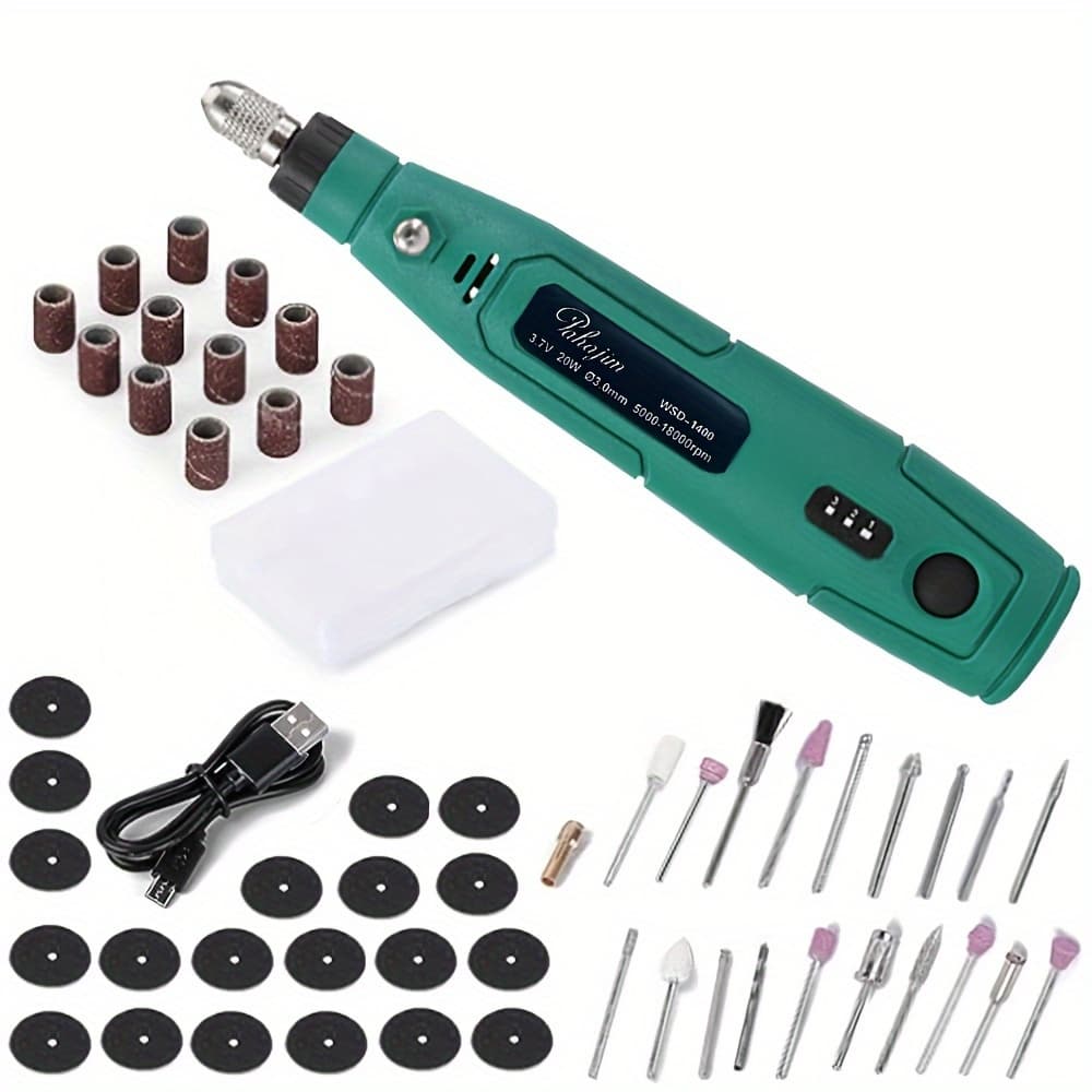TEMU Mini Cordless Rotary Tool Set 3.7v Usb Rechargeable, 44pcs Rotary Tool Kit For Sanding, Polishing, Drilling, Etching, Engraving And