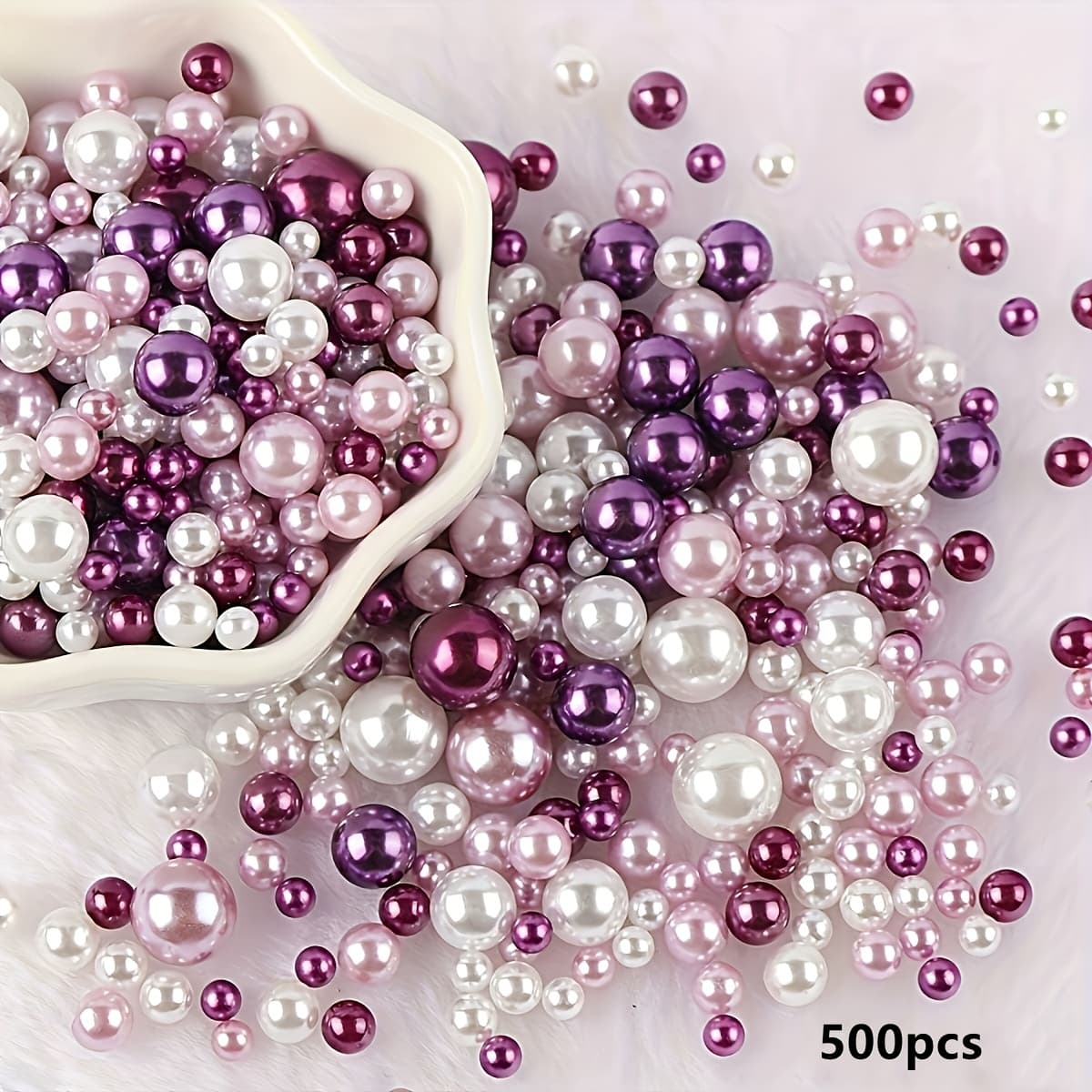 TEMU 500pcs Colorful Beads Set, Mixed Size Colorful Abs Material 3-10mm Round Beads With Holes, Suitable For Handmade Jewelry Making Bracelet Pendant Necklace