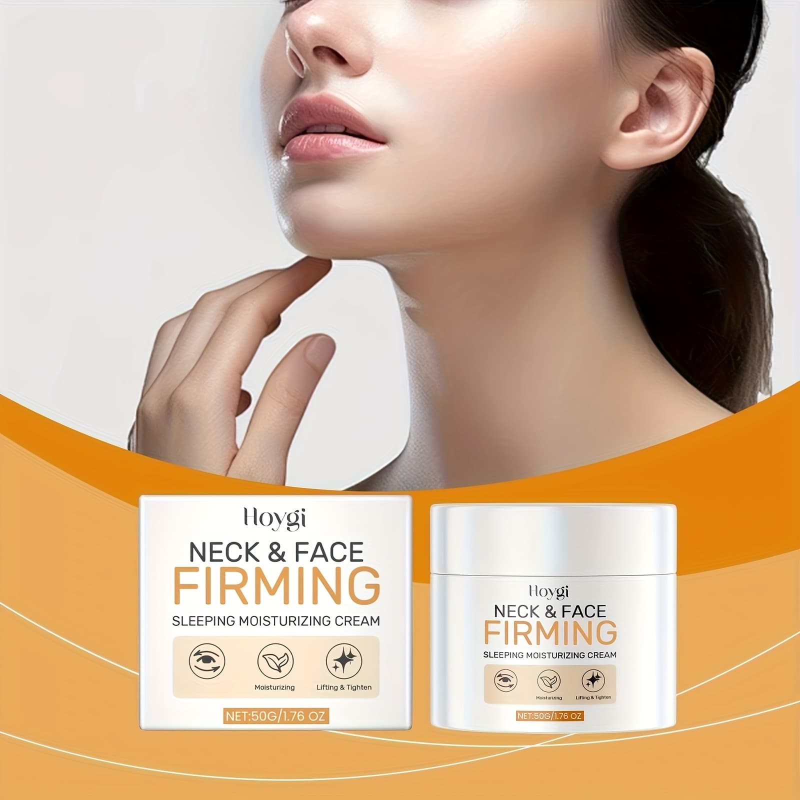 TEMU 50g/1.76oz Hyaluronic Acid And Collagen Neck Cream, Suitable For Daily Use On For All Light Beige Skin Types