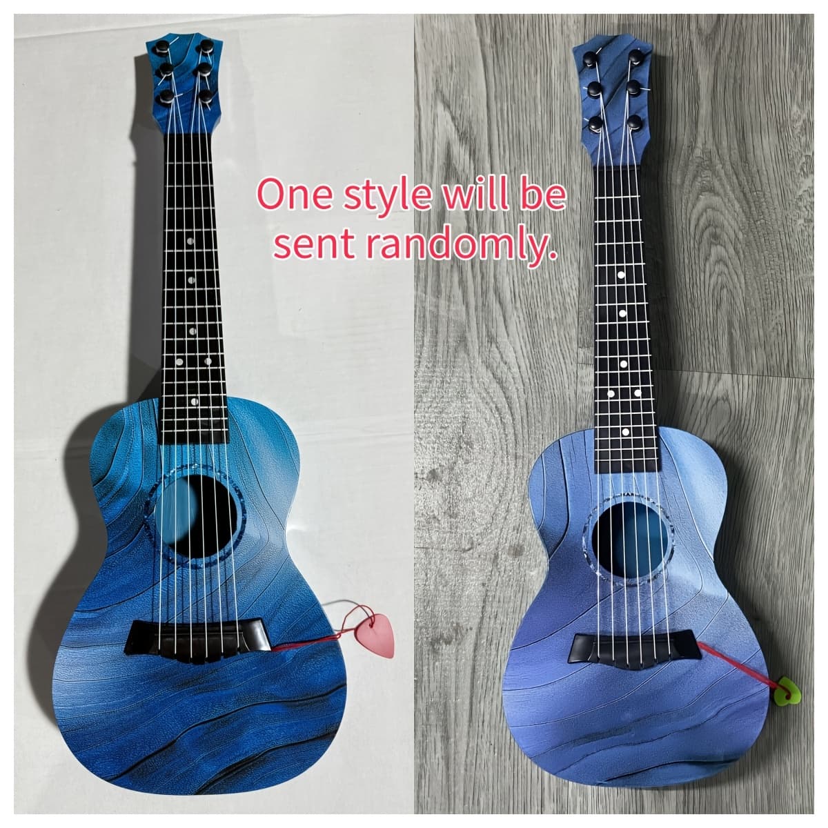 TEMU 21-inch Material Gradient Blue/green 6-string Beginner Classic Folk Guitar, Suitable For Teenager Easy Practice Guitar Men Women Music Guitar, For Home Decoration Display