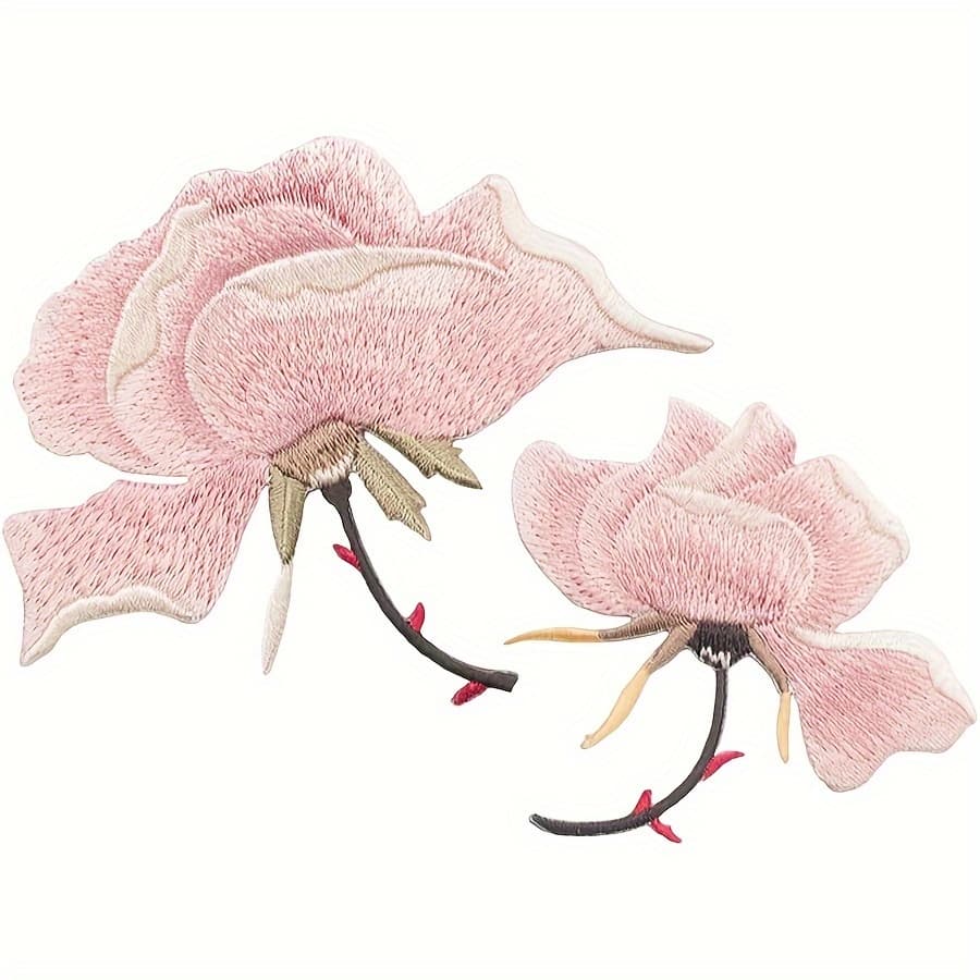 TEMU A Pair Of Flower Fabric Stickers For Decoration