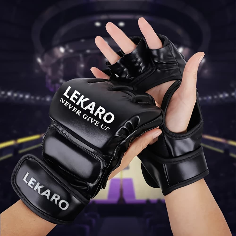TEMU Boxing Half-finger Gloves, Adult Boxing Gloves, High-quality Pu Boxing Gloves, Perfect For Boxing Enthusiasts As Christmas, New Year's, Thanksgiving, And Birthday Gifts.