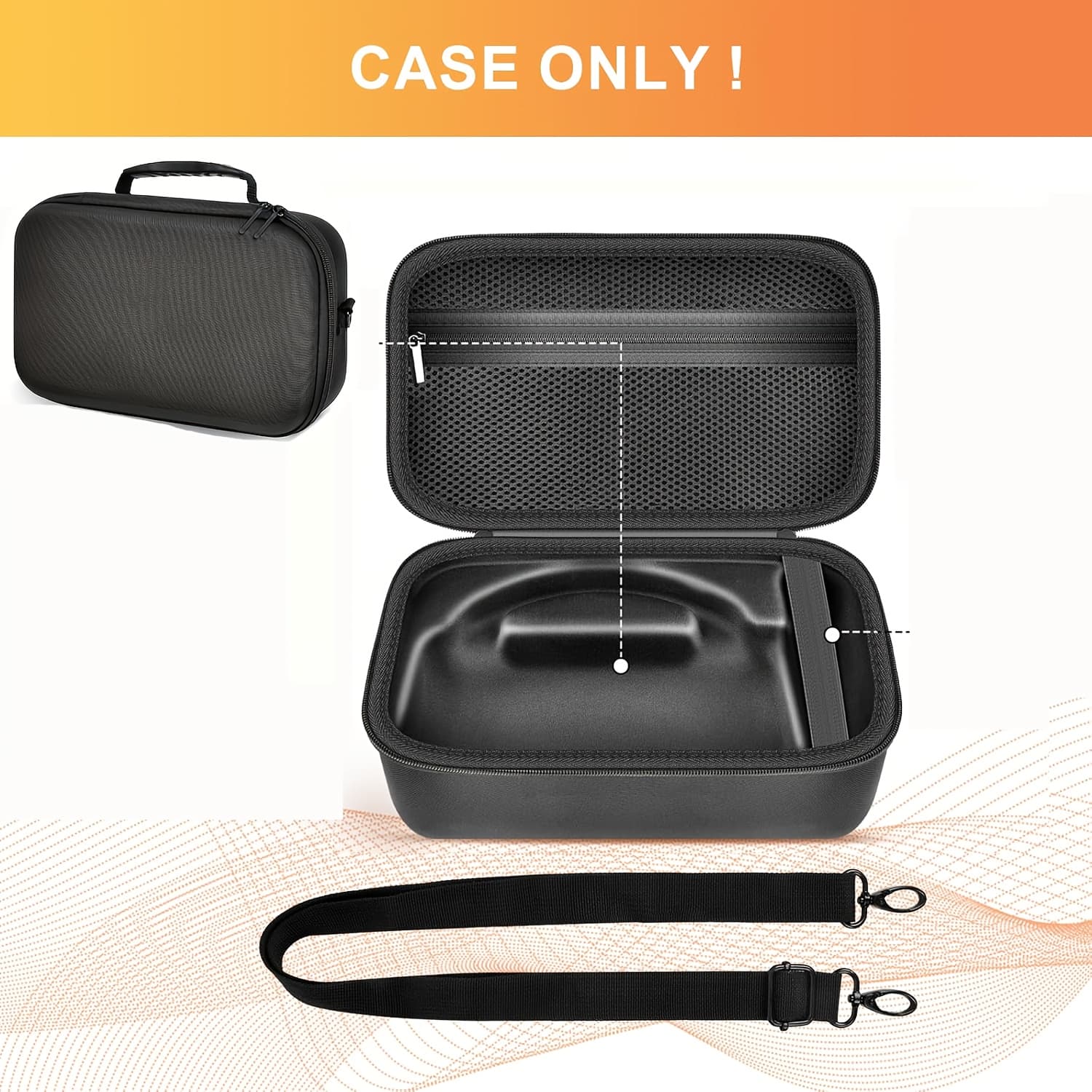 TEMU Case For Charge 6 Portable Speaker, Speaker Case For Adjustable Shoulder Strap, Hard Travel Storage Holder With Internal Pockets For Charging Additions (box )