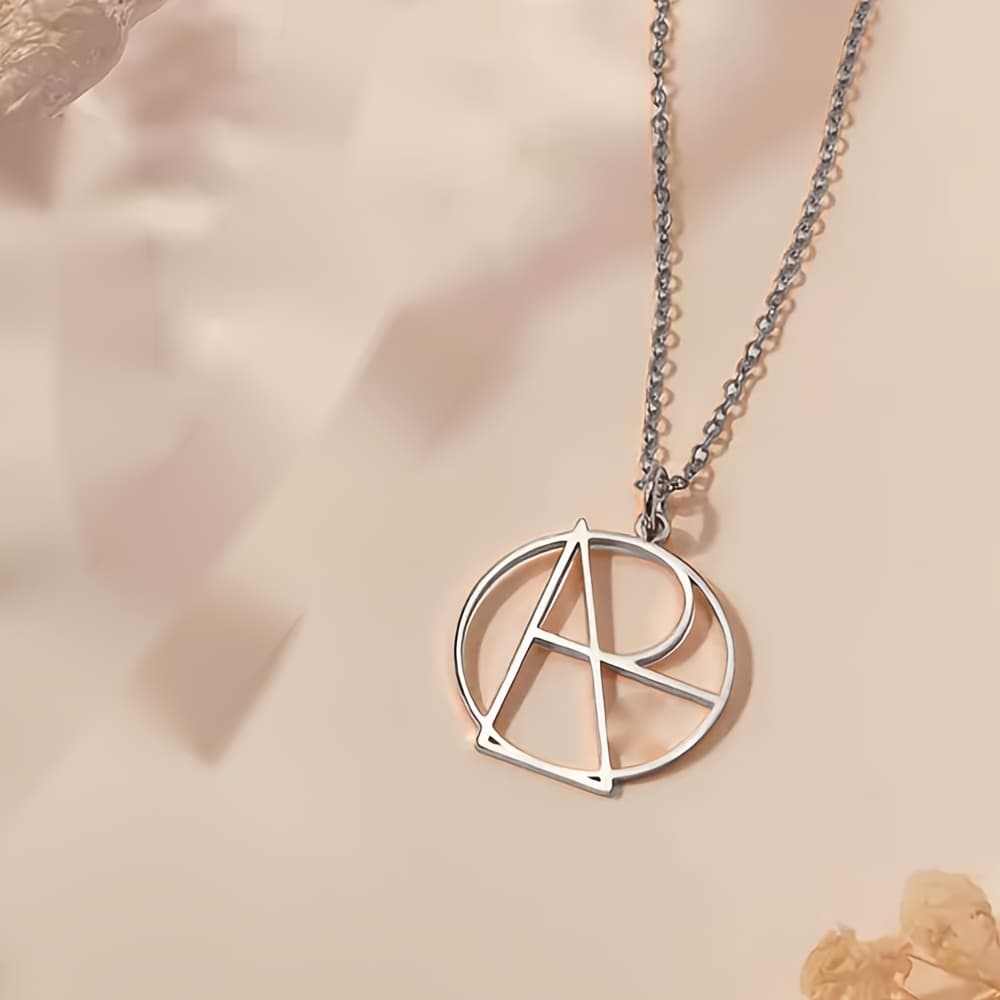 TEMU Custom Stainless Steel Letter Necklace - Personalized Minimalist Fashion Logo Name Pendant