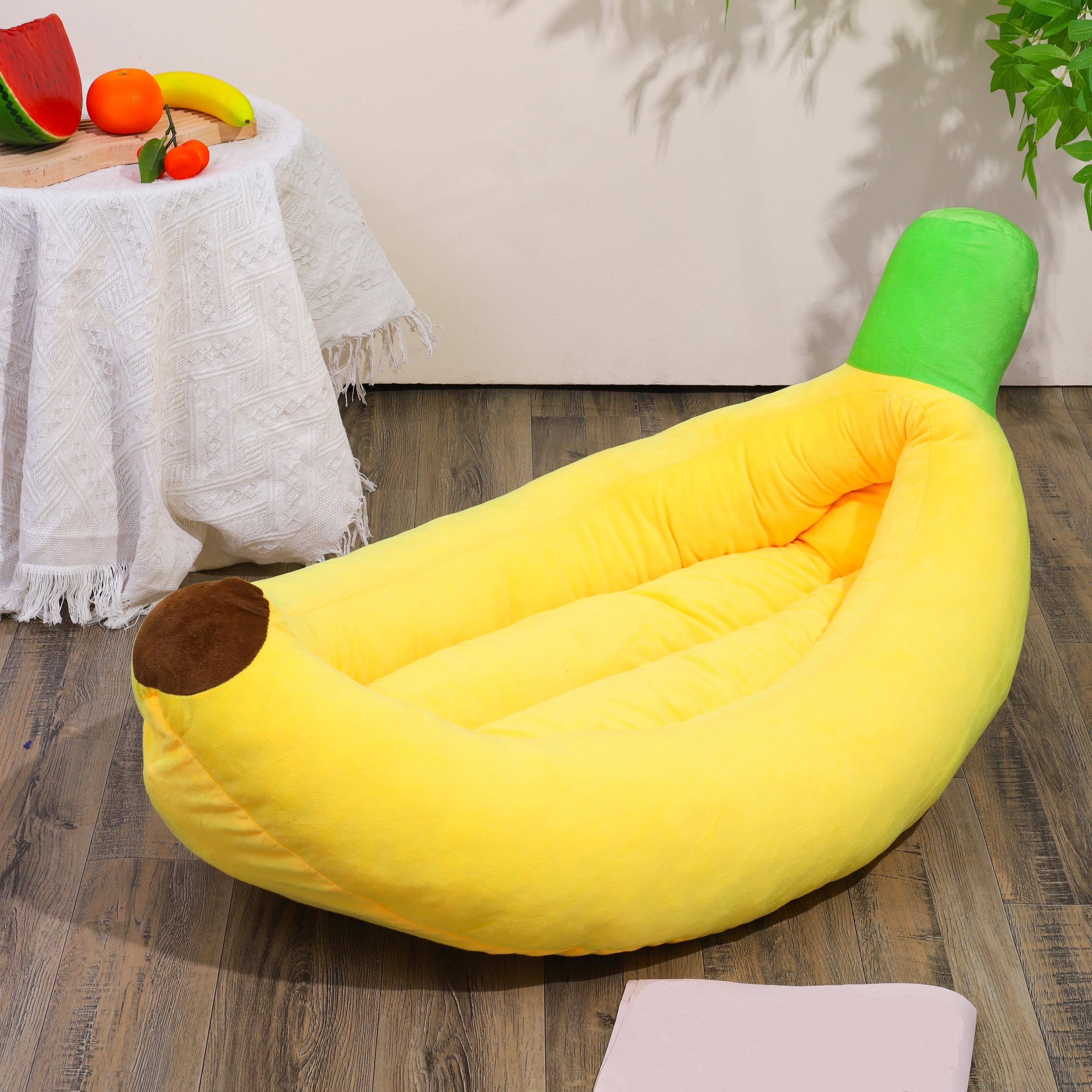 TEMU 1pc Boat Nest Disassembled And Washed Small And Medium-sized Cats And Dogs Pet Bed Warm Dog Nest Banana Shaped Nest