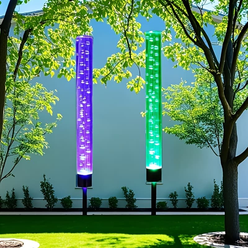 TEMU 2pcs Color Changing Led Garden Solar Lights, Decorative Stakes For Outdoor Yard Decoration