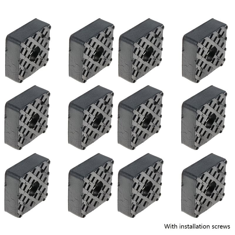 TEMU 4/12pcs 1.18 Inch/30mm Rubber Furniture Pads Feet With Screws, Black Square Anti Slip Furniture Leg, Heavy Duty Sofa Legs Protector For Chair, Dining Table, Desk, Couch