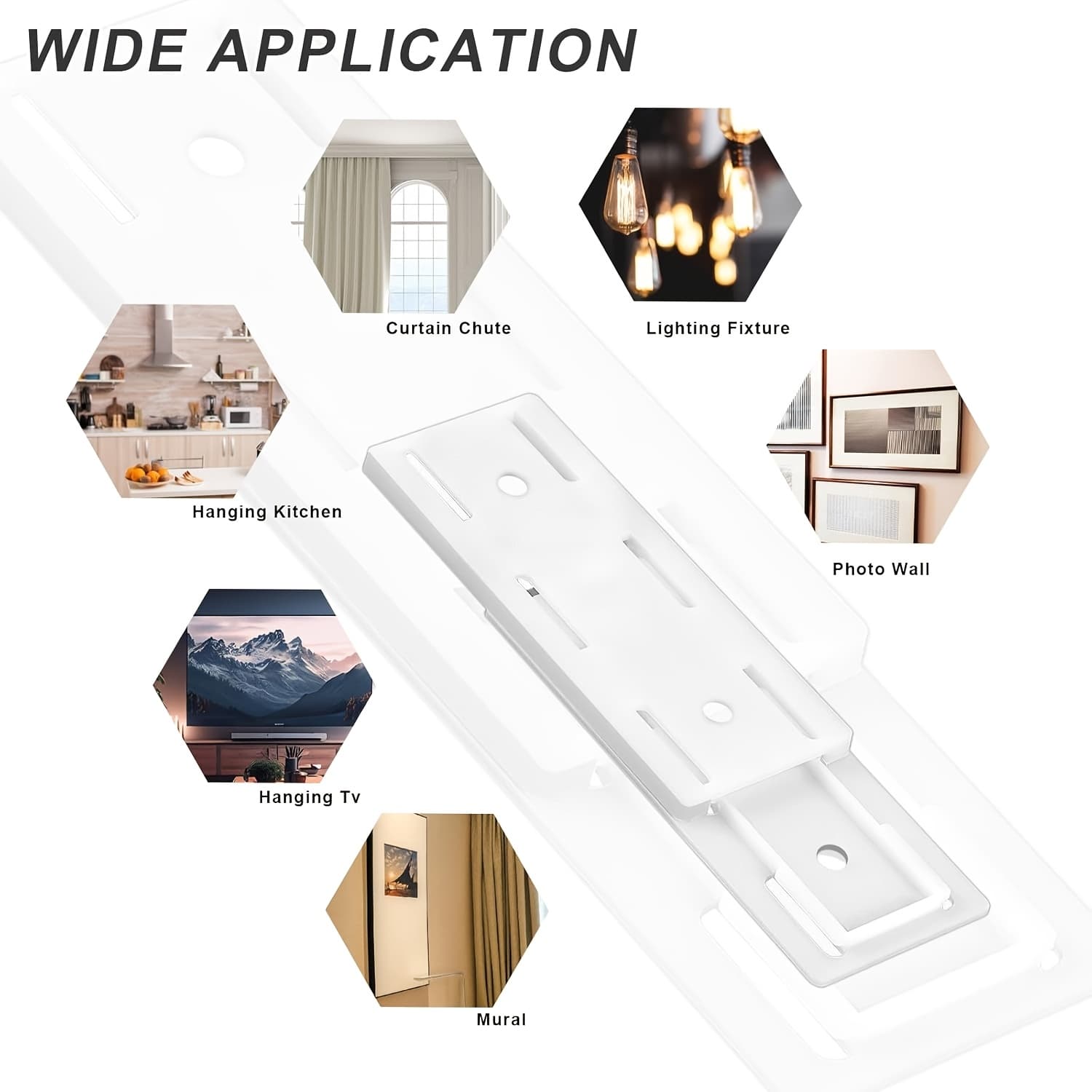 TEMU 5pcs Self-adhesive Power Socket Bracket, No Drilling Wall Hanging Design, Suitable For Home, Office, And Wifi Router Settings, , White Plastic, Space Saving Multifunctional Hook, Utility Hooks