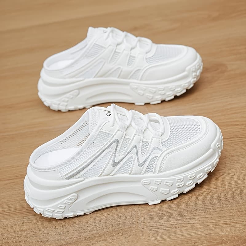TEMU Casual Summer Footwear For Women Featuring Thick Soles And Slippers, Designed With A And Breathable Mesh Exterior, In A Comfortable ., Women Shoes