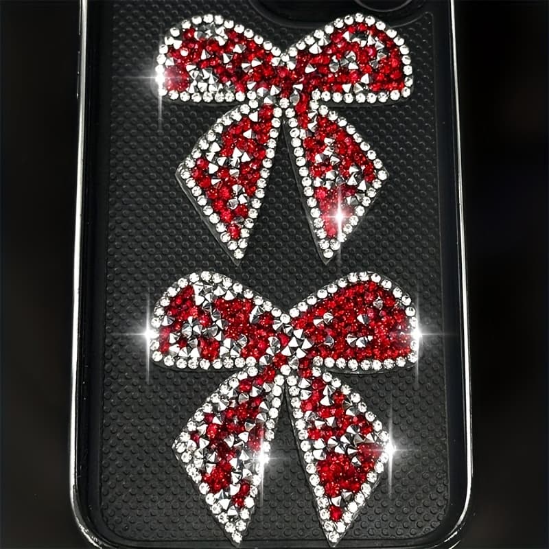 TEMU 2pcs Red Sexy Bow Iron-on Patches, Iron-on Transfer Patches, Unisex Clothing Accessories, Novelty Fabric Patches, Suitable For Diy, Clothing, Shoes & Hats, Denim, Bags, Etc