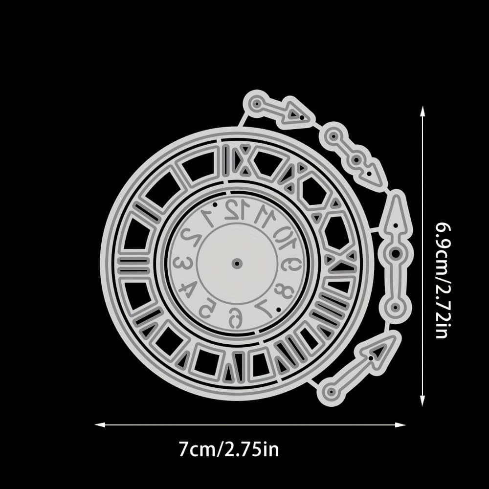 TEMU Vintage Clock Die-cut For Diy Scrapbooking, Card Making & Paper Crafts - Holiday Greetings & Thank You Cards