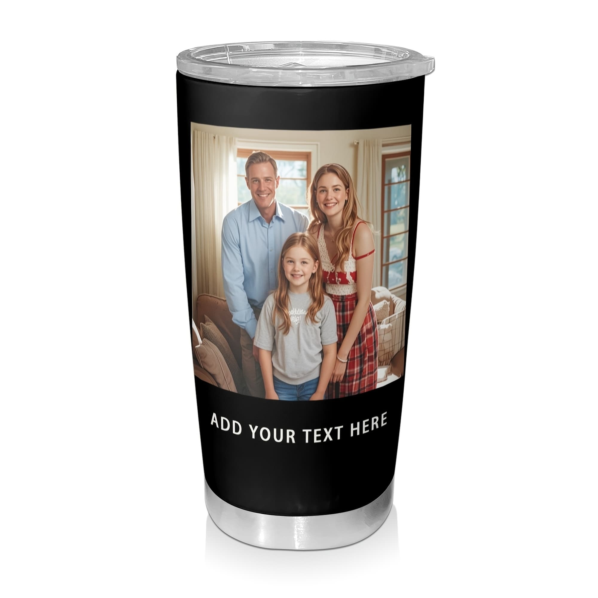 TEMU Customizable Coffee Mug Featuring A Photo, In 20 Oz, 30 Oz, And 40 Oz Sizes, Made Of Stainless Steel With Vacuum And A Lid. An Ideal Personalized Christmas Present For