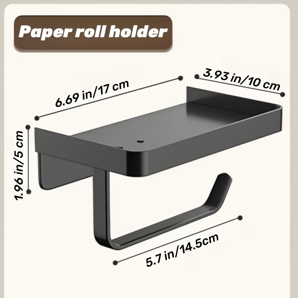 TEMU A Black Metal Toilet Paper Holder Without Nails, Serves As A Multifunctional Storage Rack For Kitchens And Bathrooms, Ideal For Organizing Spices And Other Items