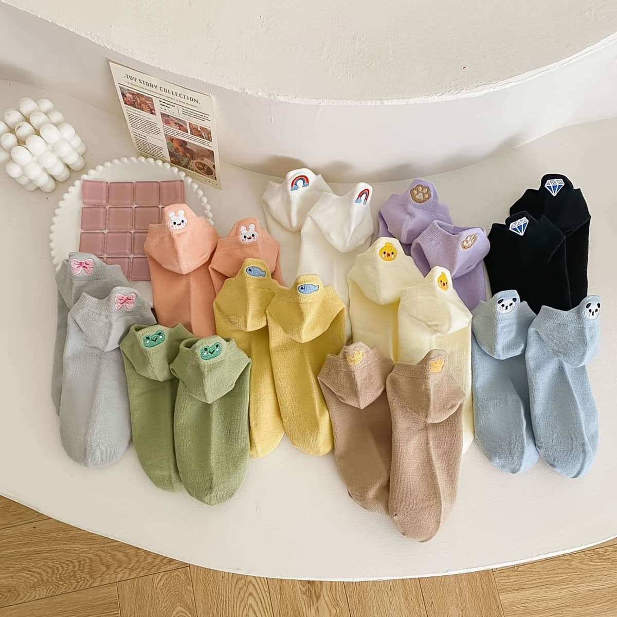 TEMU 10 Pairs Of Elastic And Ankle Socks, Beautiful Socks, Cute Socks, Lightweight Socks, Low Cut Women's Socks With Cartoon Patterns