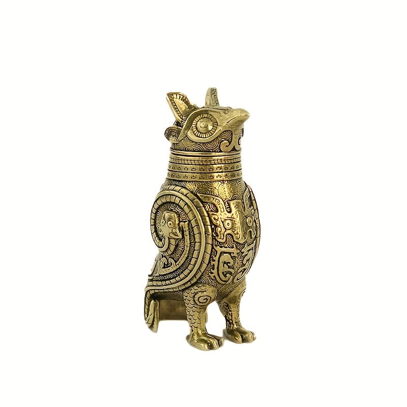 TEMU Elegant Vintage Brass Owl Statue-classic Good Owl Statue For Desktop, Tea Table And Entrance Decoration, Home Or Office Decor, Office Decor | Traditional Decor | Fine Detail, , Best For Christmas