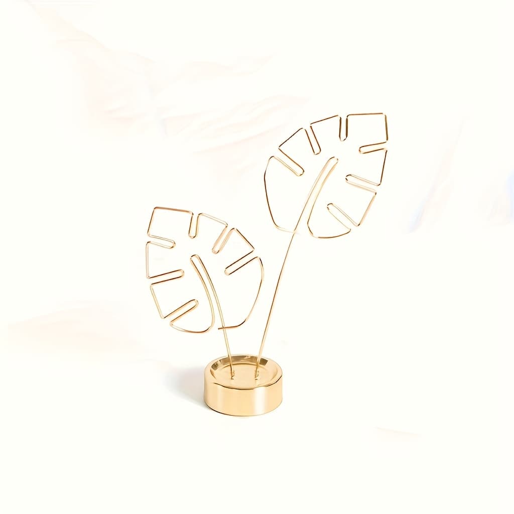 TEMU 1pc Creative Leaf-shaped Notebook Stand, Business Card Display And Photo Storage Rack, Golden And Rose Golden, Holiday Decor