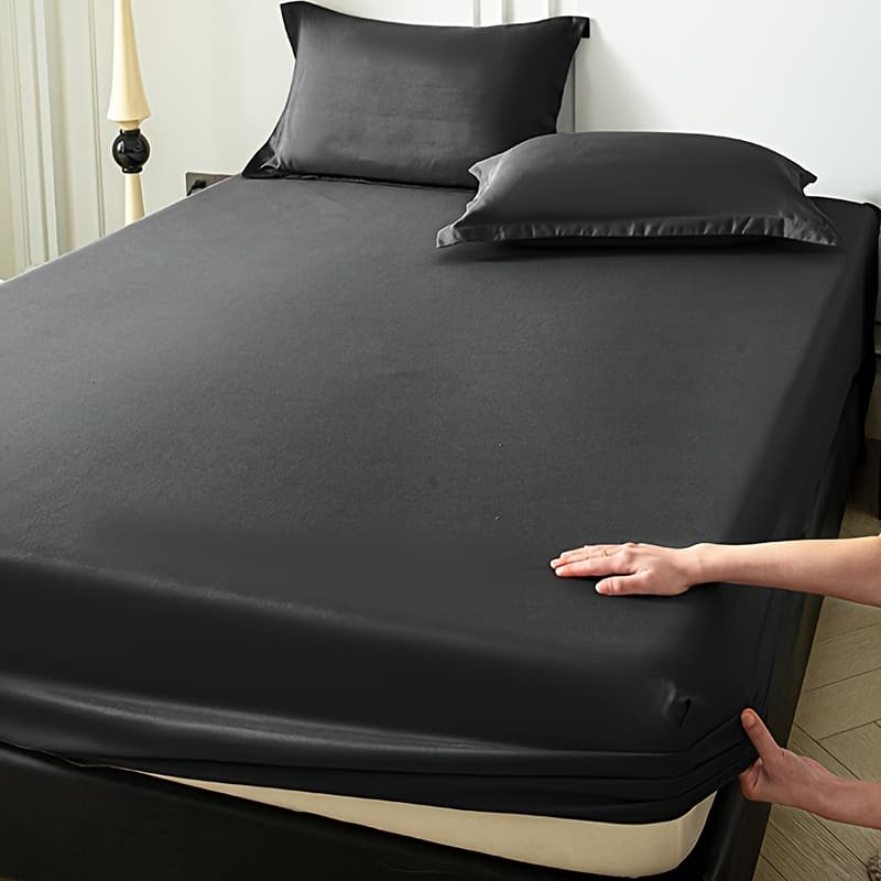 TEMU Soft Breathable Microfiber Fitted Sheet Suitable For - Machine-washable Bedspread, Brushed Texture For , Solid Color Minimalist Bed, Comfortable For &, Fits Most Bed Frames