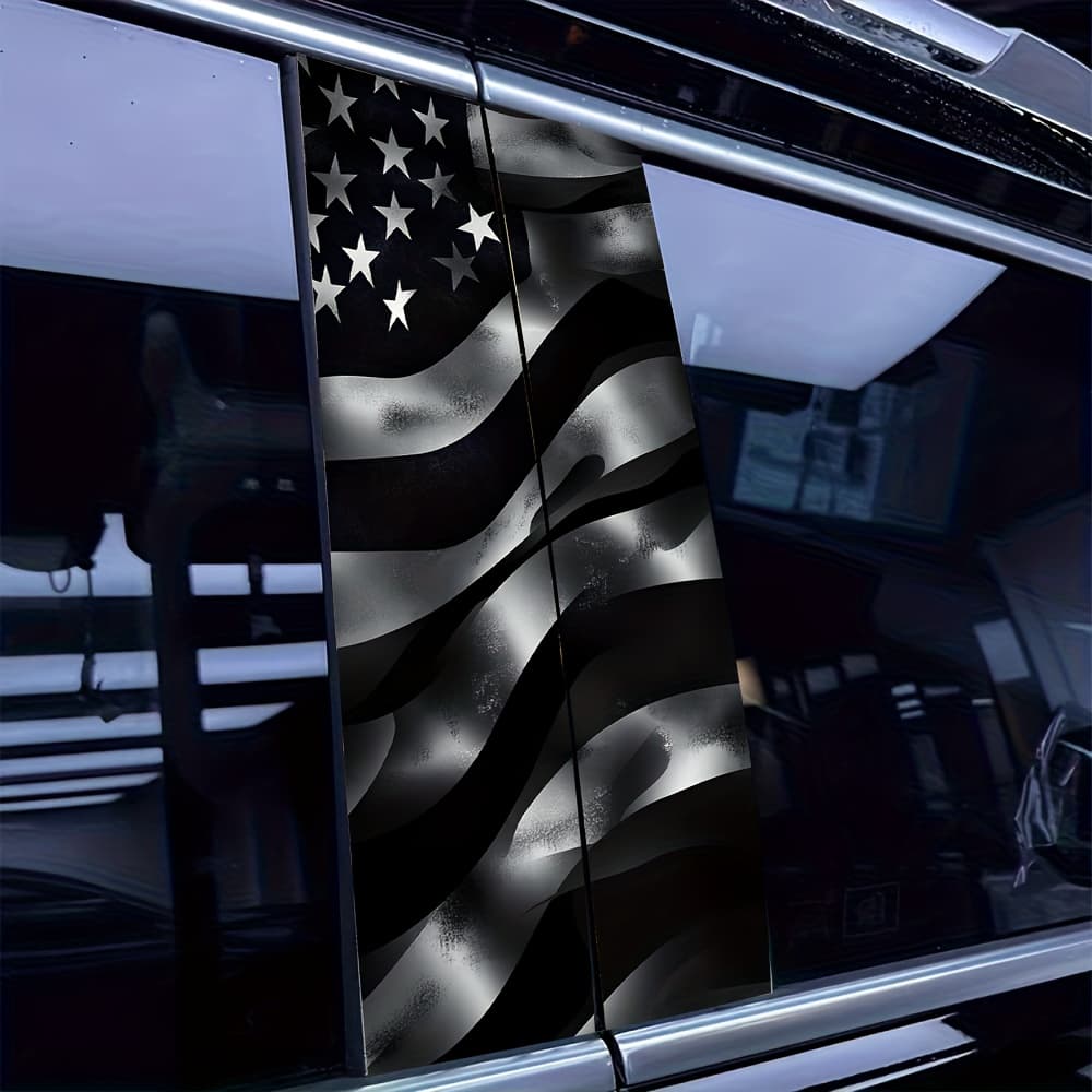 TEMU 2pcs Set Of Flag Pattern Car Stickers: 2pcs Set - Waterproof, Scratch Resistant, Suitable For All Vehicle Models - All Vehicle Accessories And Holiday Decorations, Suitable For Laptops, Cars