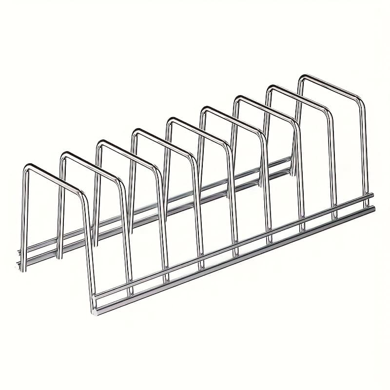 TEMU 1pc Stainless Steel Kitchen Drawer Dish Rack - Space-saving Organizer For Plates And Bowls, Built-in Utensil Storage, , Kitchen Essentials, Kitchen Accessories