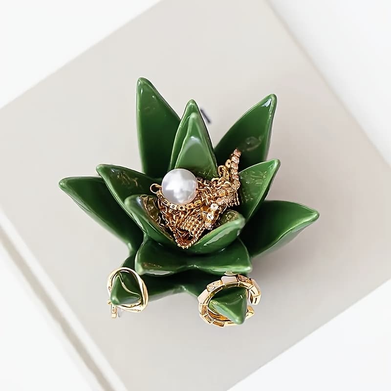 TEMU Ring Holder, Cactus, Aloe Vera, Rings, Jewelry, Earrings, Storage Tray,