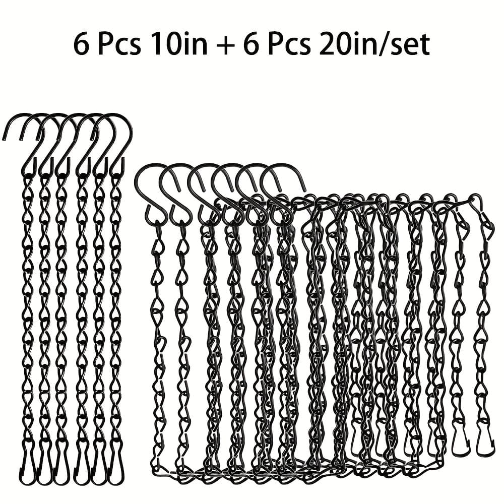 TEMU 10/12pcs Hanging Chain Hanging Basket Chain Suitable For Bird Feeders, Flower Pots, Lanterns, Wind Chimes, , Blackboards And Decorations, Adjustable