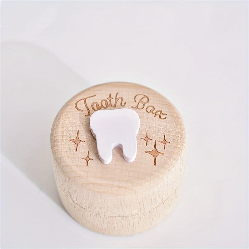 TEMU Wooden Tooth Fairy Keepsake Box - Collecting Teeth & Fetal Hair, Ideal Birth Souvenir & Home Decor Gift