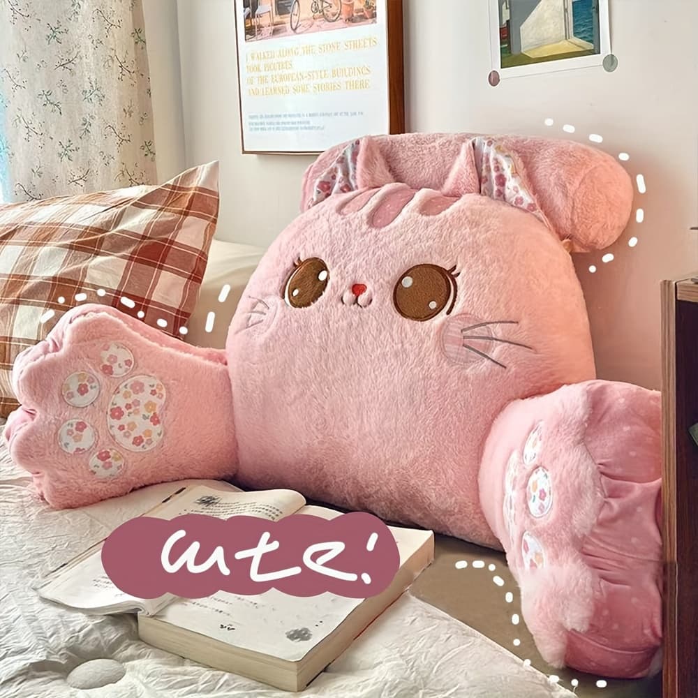 TEMU Large Size Bedside Reading Pillow, Sofa Seat Lumbar Support For Office, Dorm, Nap Pillow, Gift, Essential For Daily Life, Home, Bed, Sofa, Bedroom, Living Room, Gift