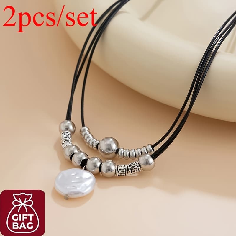 TEMU Women's Fashionable Pendant Necklace (with Gift Bag) - Adjustable Size, Suitable For Women To Wear At Vacation Parties Or As A Valentine's Day Gift.