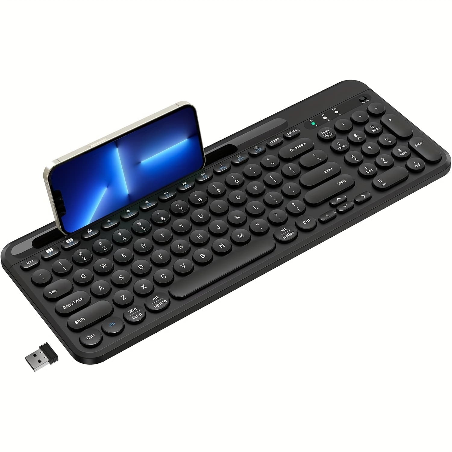 TEMU Cimetech Wireless Keyboard, Rechargeable (wireless 5.1 + Usb) Ergonomic Computer Keyboard, Multi-device Keyboard For , , Computer, Pc, , , Windows - Black