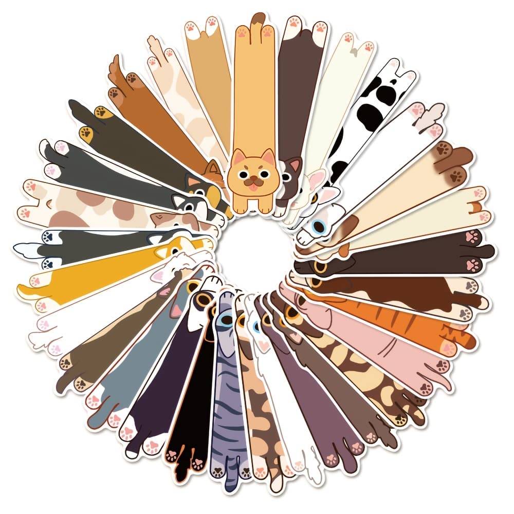 TEMU 30/60pcs Cat And Dog Bookmarks, Simple And Artistic English Decorative Book Clips For Students' Book Reading Stationery And Record Keeping