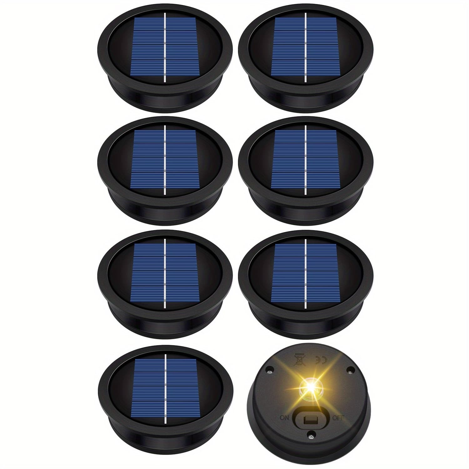TEMU 4/8-pack Solar Light Replacement Top, Replacement Solar Light Parts For Lantern (top 3.23 Inch, Bottom 2.83 Inch), Led Replacementfor Outdoor Garden, Pathway, Yard Lights & Decor.(ip44 )
