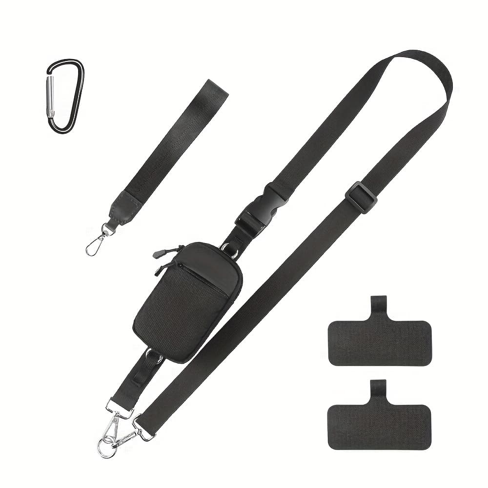 TEMU Mobile Phone Lanyard + Short Rope + Coin Purse, Suitable For All Mobile Phone Protective Cases, Cup Holders, Shoulder Bags, Belt Clips, Daily Use - Christmas Gift