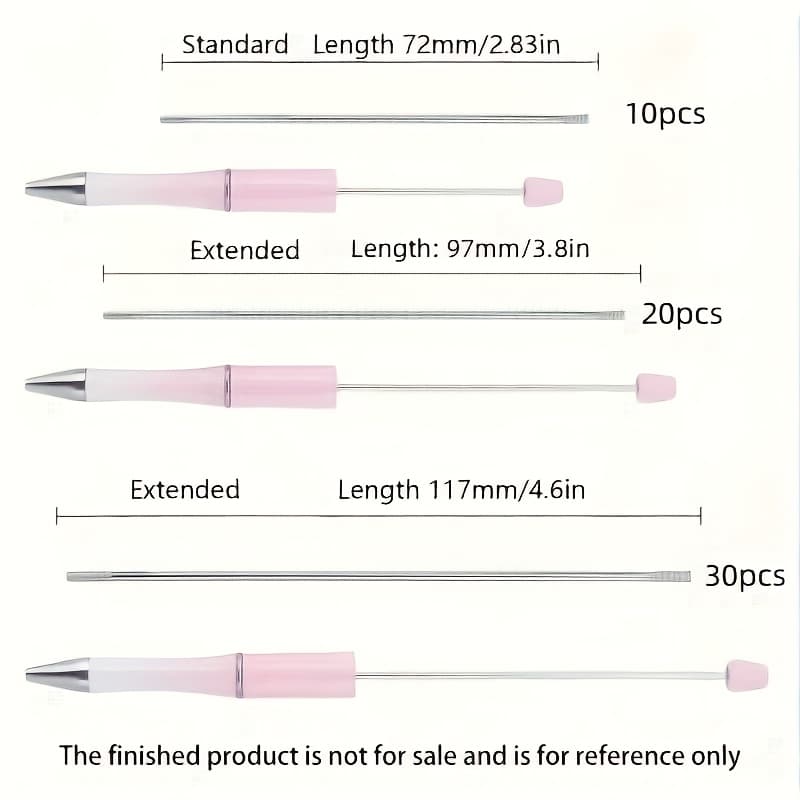 TEMU 60pcs Pen Holder Extension Kit, Including 10pcs Standard Length, 20pcs Medium Length, 30pcs Extended Length, Focus Pen Holder Extenders, Beading Needles