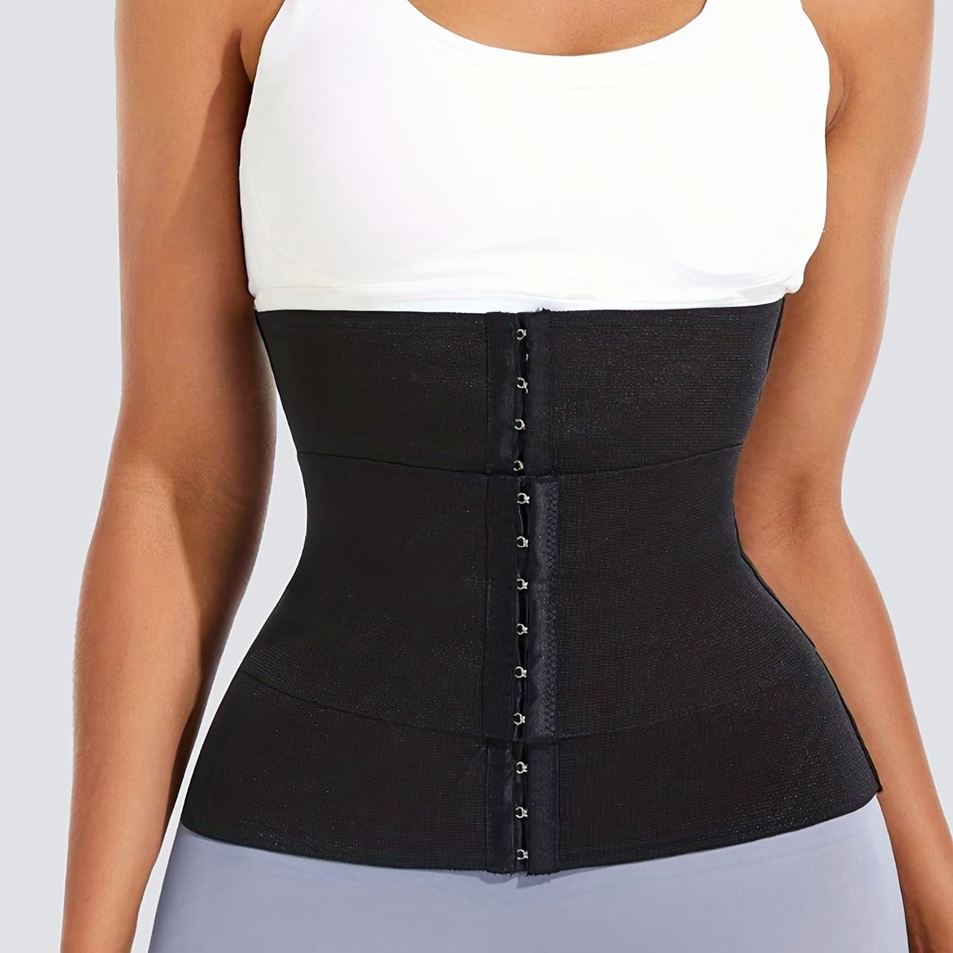 TEMU Brown Adjustable Hook-and-eye Waist Trainer For Women - Postpartum Support, Tummy Control & Body Shaper Belt For Yoga, Fitness & Everyday Use, Tummy Control Shapewear
