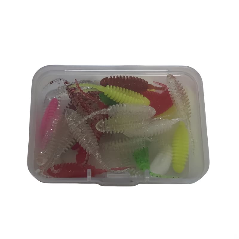 TEMU 40pcs High-grade Silicone Soft Fishing Lures - 1.38-inch Needle Tail Swim Baits With Realistic Swimming Action, Color For Freshwater Trout Fishing, Softbaits For - Use ()