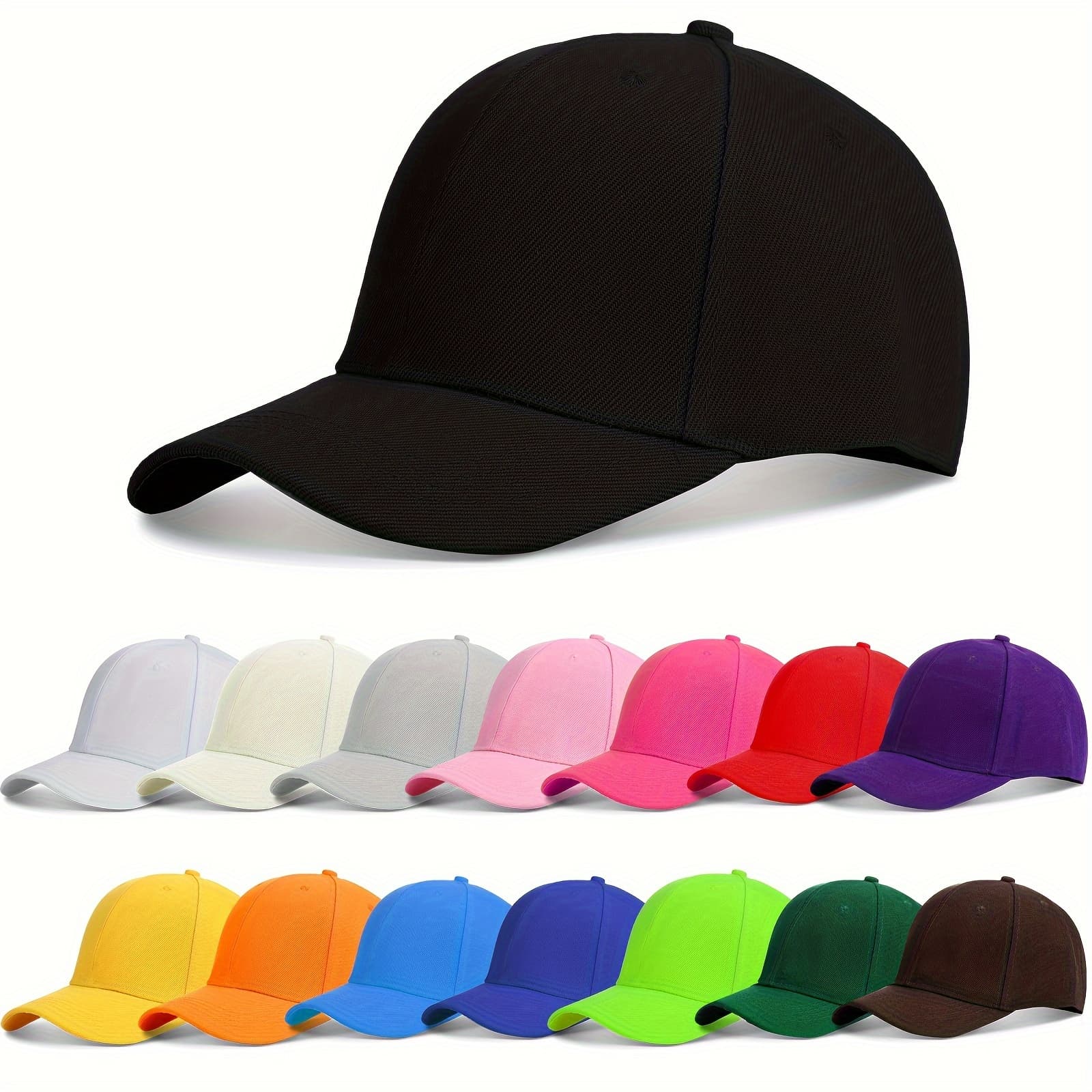 TEMU 15pcs Baseball Bulk Adjustable Size Plain For Men Women Blank Hat For Running Workouts And Outdoor Activities