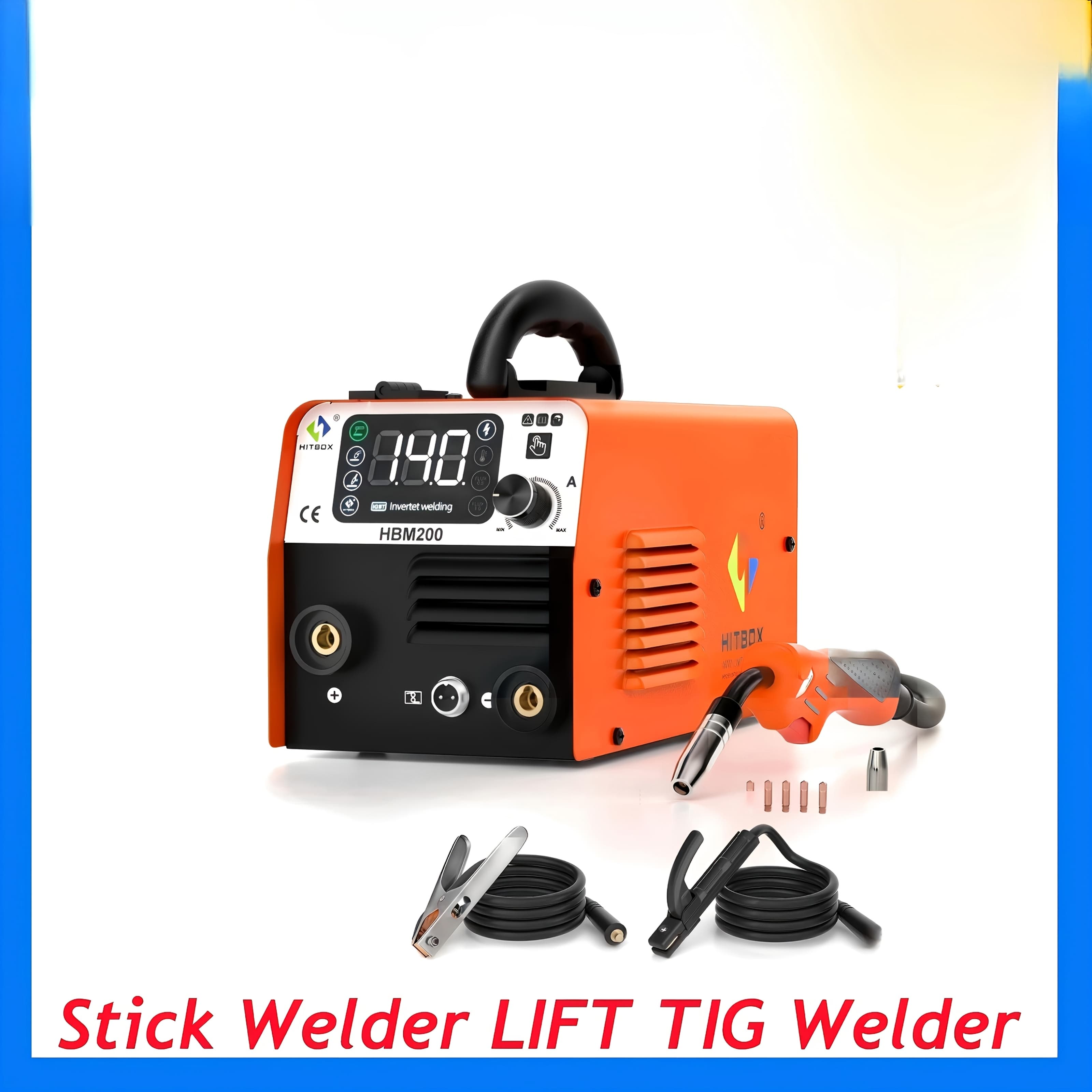TEMU Hitbox Mig Welder Machine 3in 1 Multifunction Gasless/lift Tig/stick Welding Machine 110v 220v 140a Portable Control Flux Core Welder Wire Feed Igbt Inverter Welders With Lcd Display