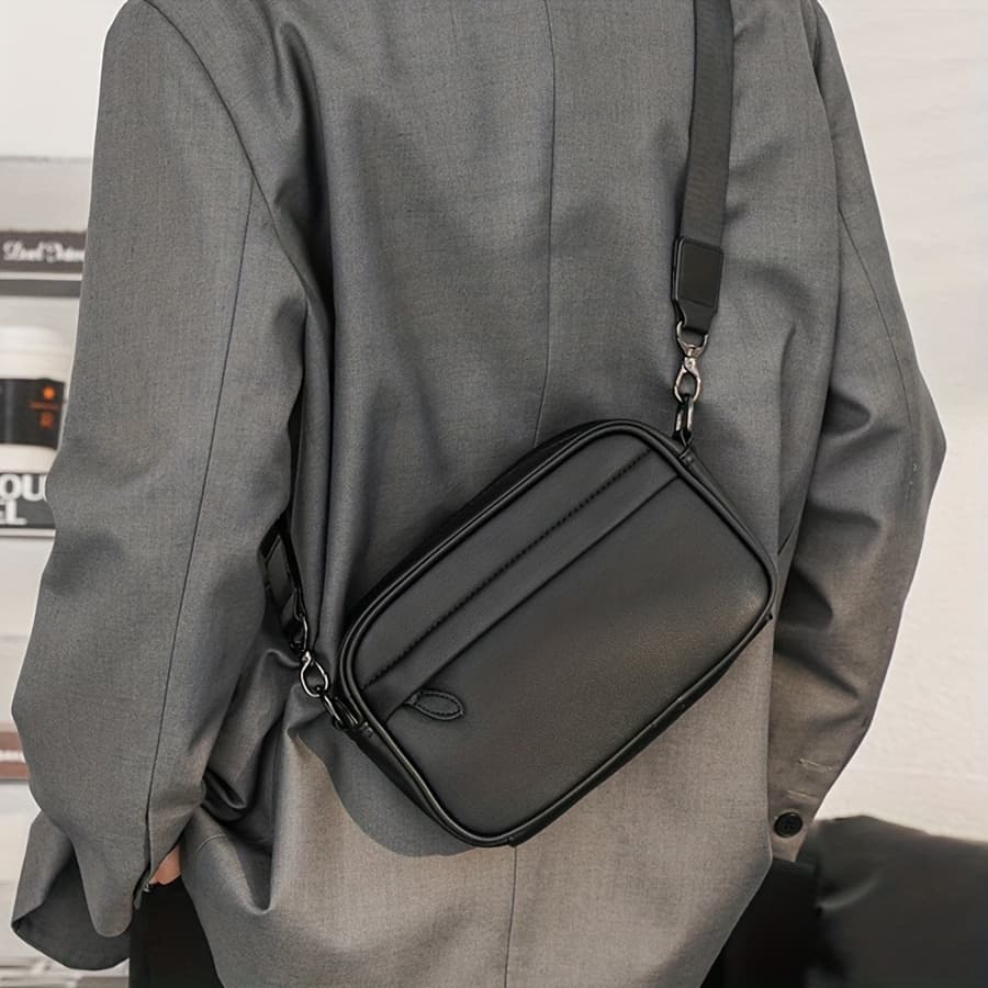 TEMU Men's Crossbody Bag Shoulder Bag Business Versatile Trendy Small Square Bag Men's Casual Fashion Messenger Bag Gift For Boyfriend