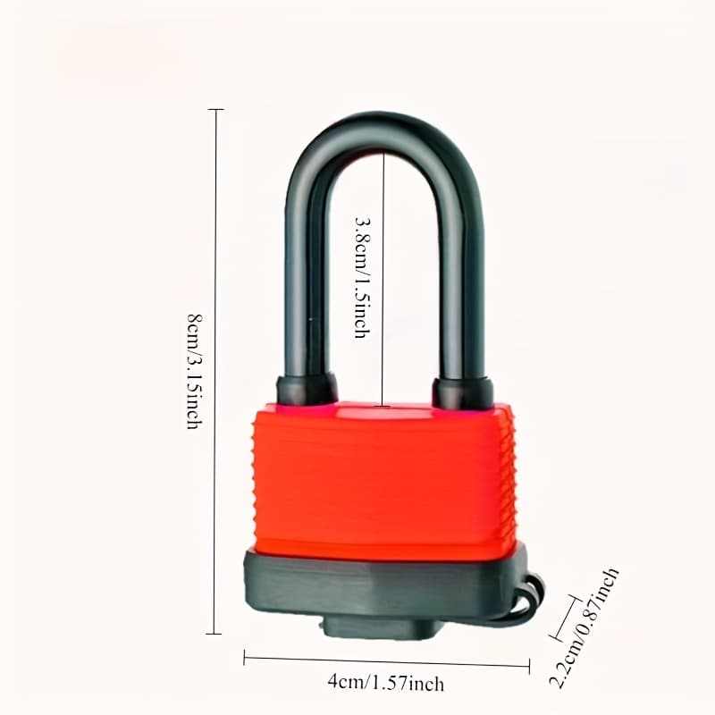 TEMU Heavy-duty Waterproof Padlocks - For Outdoor Security, 30mm , Laminated Steel Construction, Same Key Operation For Gate, Shed, And Storage Locker Protection - Weather-resistant And Durable